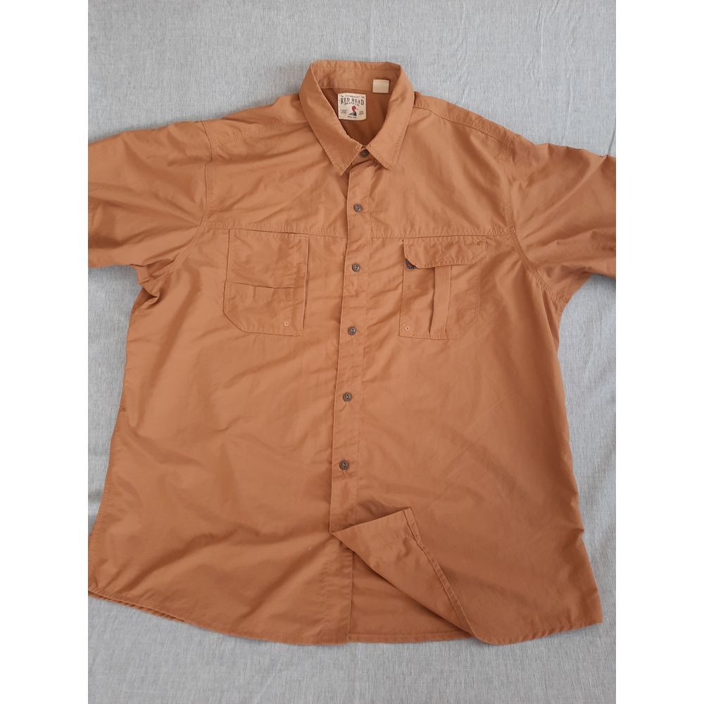 RedHead Brand Co. Men 2XL Utility Camp Sweat Button Shirt Short Sleeve Polyamide